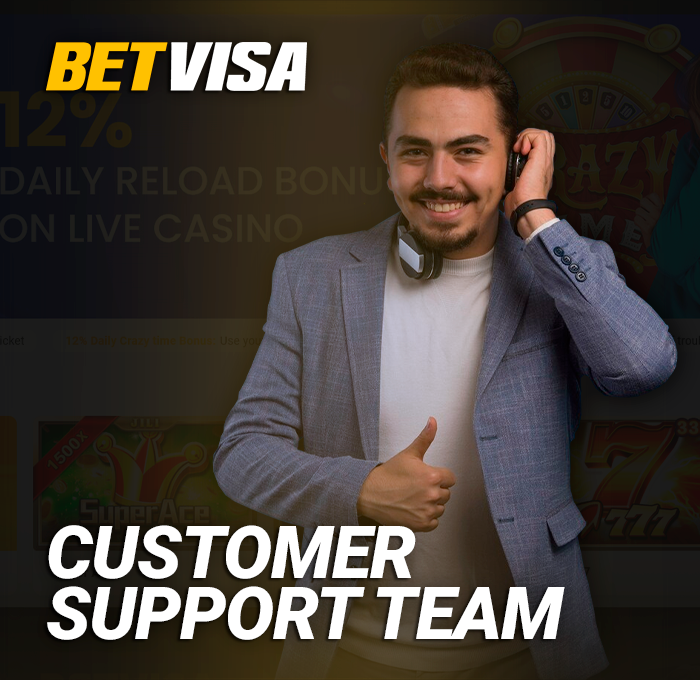 Player support on the BetVisa website - contact details