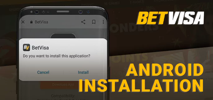 Installing the BetVisa android app on android - installation process